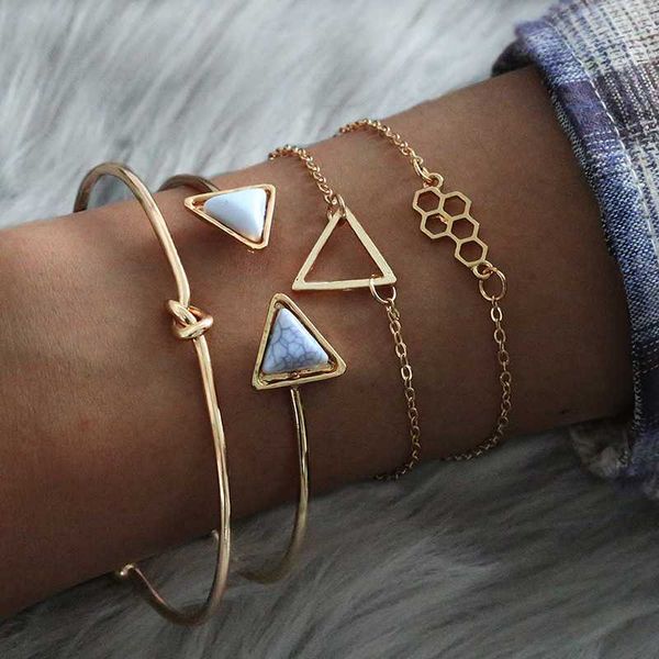 

modyle crystal charm gold bracelets & bangles for women heart star moon bracelet set femme fashion hand jewelry, Black