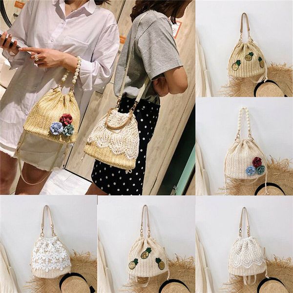 

noenname straw bag summer beach rattan hand-woven shoulder bags wicker weave handbag crossbody bags
