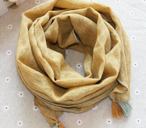 

children's scarf cotton and linen scarf baby hanging beard tassel autumn and winter solid 100 boys fashion cotton,linen, Blue;gray