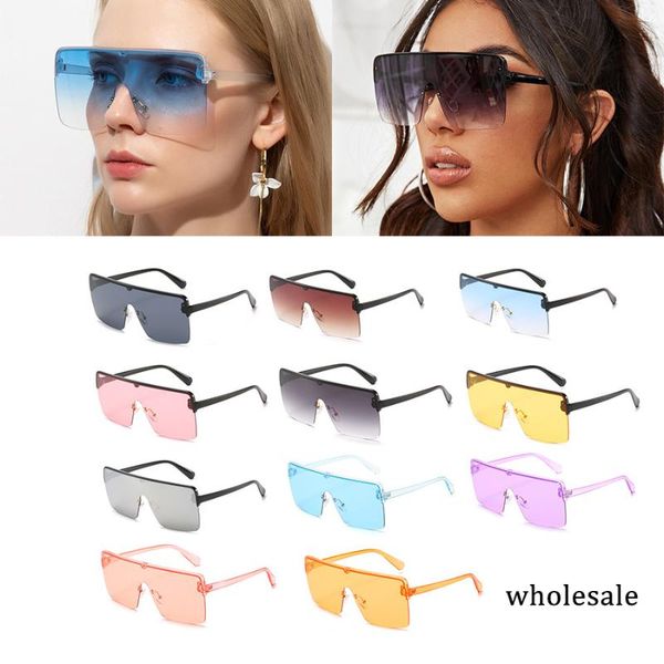 

sunglasses 2021 oversized women brand designer one piece vintage shades for square sun glasses female uv400 eyewear ladie, White;black