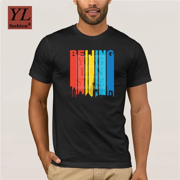 

custom retro beijing skyline tee shirt 100 cotton awesome kawaii men