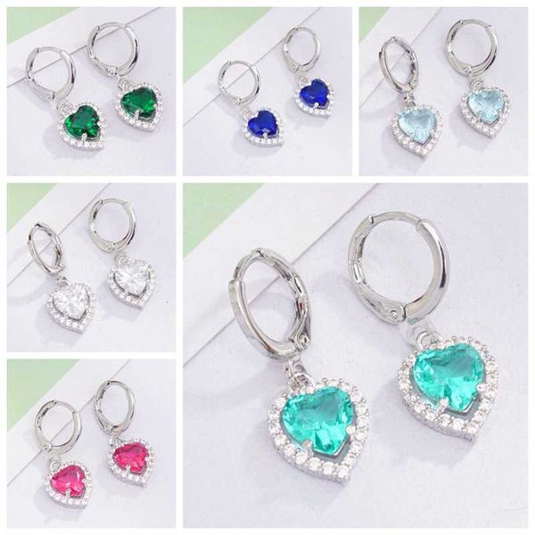 

original hollow design heart earrings classic jewelry cubic zirconia dangle/drop earrings for women, Silver