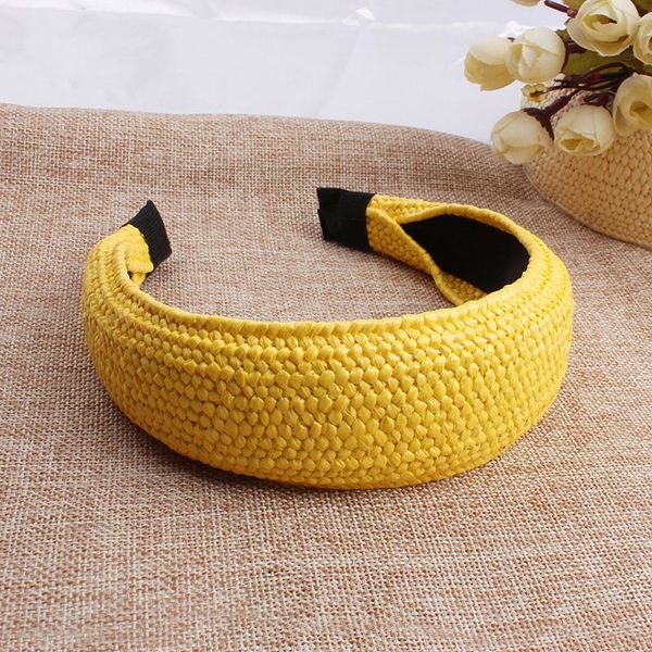 

qcooljly bohemian hairband straw weave knotted headband for women cross handmade hair hoop hairband hair accessories, Golden;silver