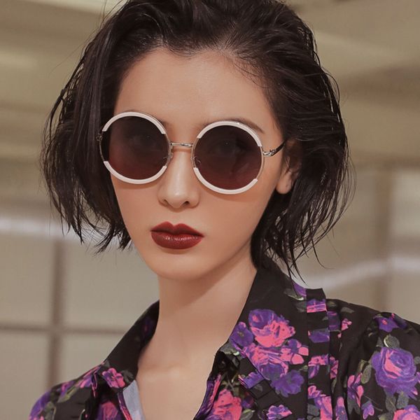 

sunglasses 2021 vintage round women polarized sun glasses woman retro mirror sunglass ladies shades for uv400 gafas de sol, White;black