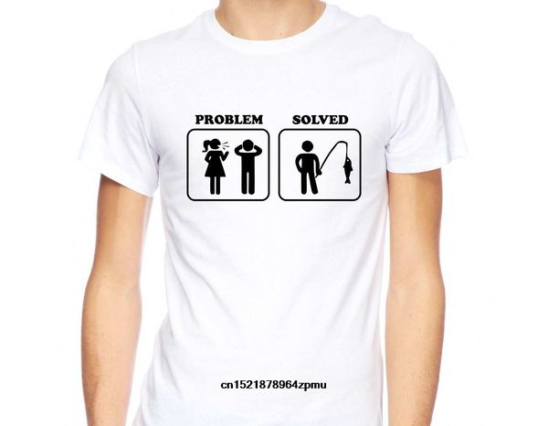 

men t shirt fishing gift for fisherman tee problem solved fish shirt d121 t-shirt novelty tshirt women
