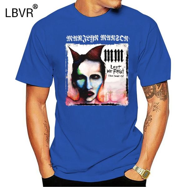 

marilyn manson album cover lest we forget menblack tshirt size s-3xl