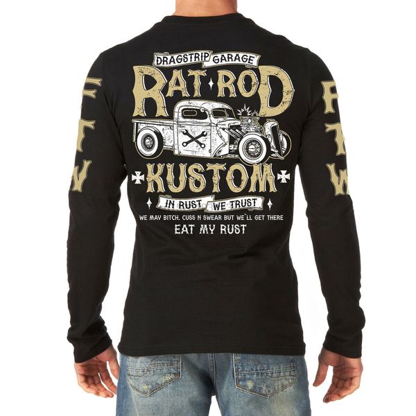 

dragstrip clothing rat rod kustom l sleeve ftw sleeve print rod t`shirt