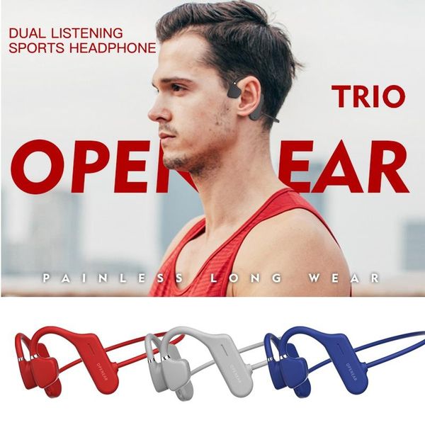 

bone conduction headphone bluetooth 5.0 open ear wireless headphone outdoor sports waterproof running earphone stereo handsfree
