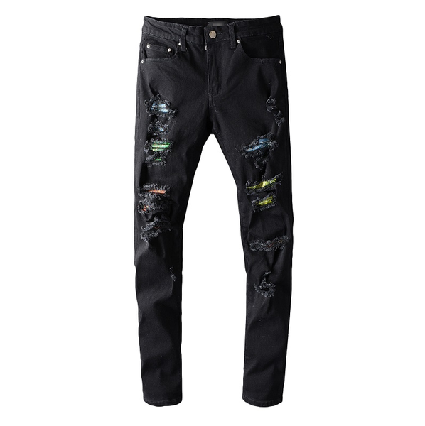 

2020 men distressed ripped skinny jeans fashion mens jean slim motorcycle moto biker causal mens denim pants hip hop men jeans 2092501q, Blue