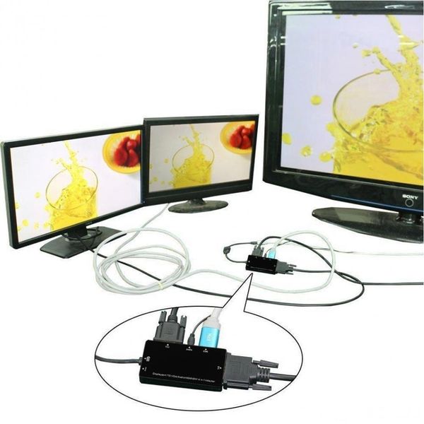 

vife 4 in 1 displayport dp male to hdmi vga dvi audio cable adapter converter for pc universal