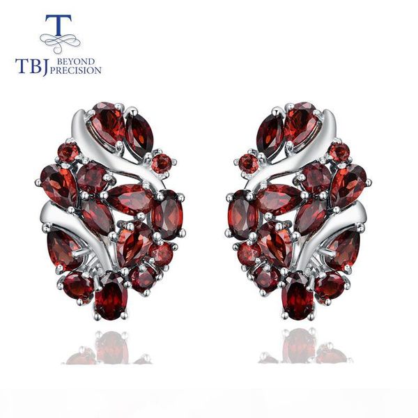 

tbj,natural mozambique garnet clasp earring 925 sterling silver fine jewelry for women wife luxury design anniversary party gift cx200628, Golden