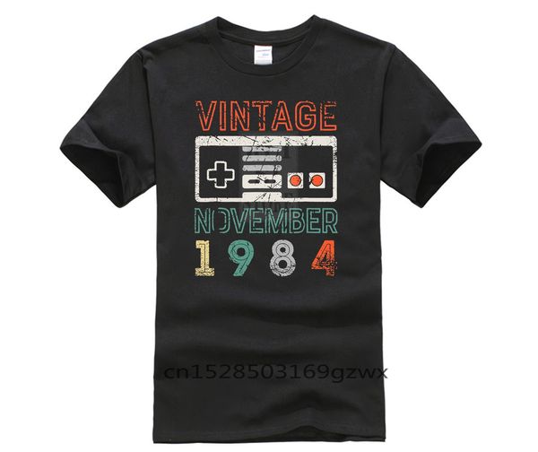 

men's print casual 100% cotton t shirt popular november 1984 34th birthday 34 year old fashion short sleeve men tshirt