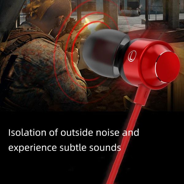 

fdbro bass sport 3.5mm jack stereo music magnet earbuds with mic wired earphones in ear metal earphone headset for phones pc mp3
