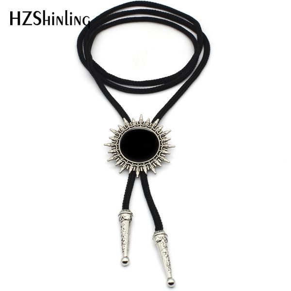 

2020 new trendy black glass dome bolo tie western cowboy shirt accessory red blue p jewelry round vintage bolo ties necklace, Golden;silver