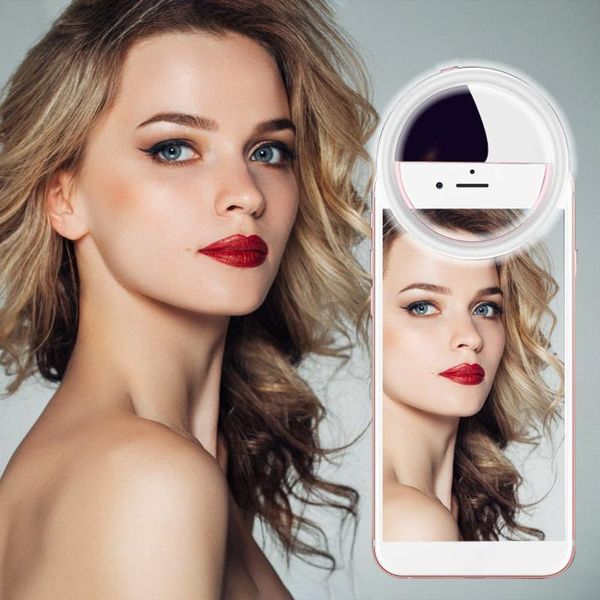 

flash heads portable selfie led ring fill light mobile phone lamp 3 levels lighting luminous clip for all cell phones