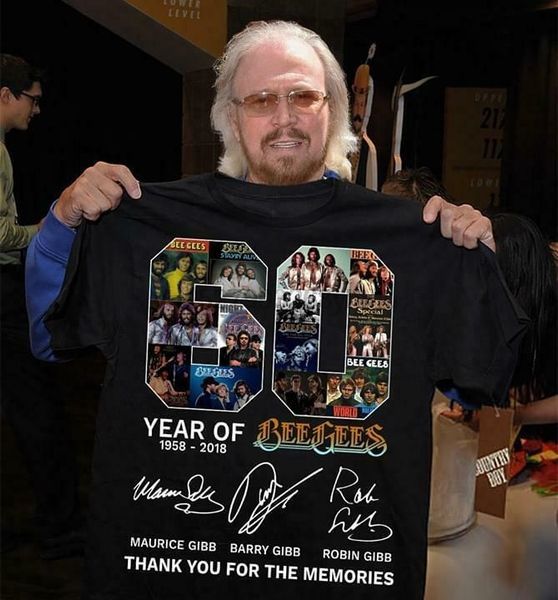 

60 year of bee gees 1958 2018 спасибо за воспоминания t shirt black men s-6xl