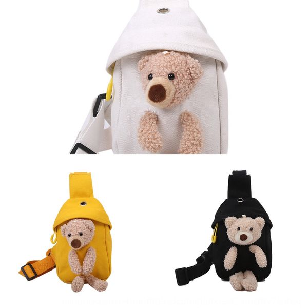 

new 2020 large capacity canvas shopping canvas female bear shoulder bag ins all-matchstudent cartoon shopping bag l1ke8