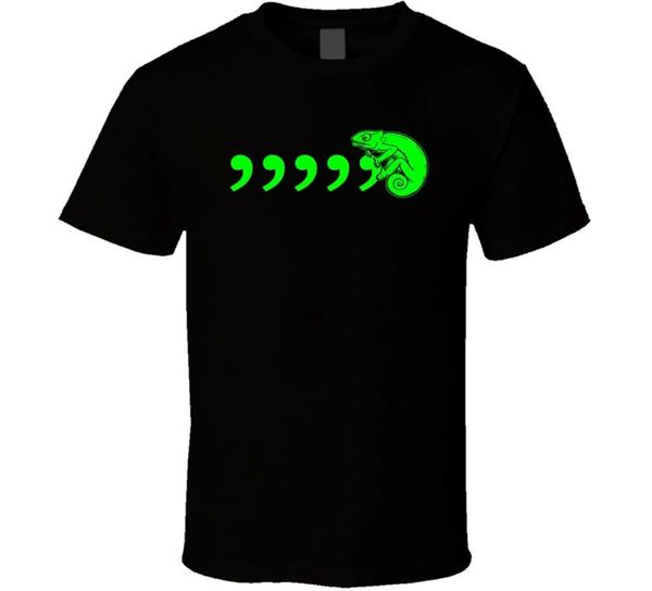 

comma chameleon logo shirt black white tshirt men's new funny tee shirt