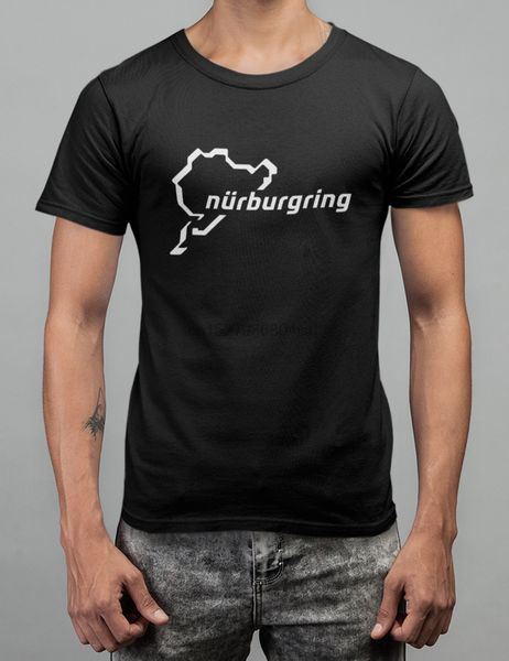 

новый nurburgring track outline black mens t-shirt размер s-5xl (1