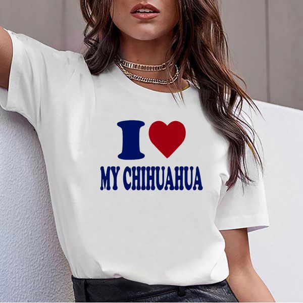 

t shirt women i love my chihuahua fit inscriptions short female tshirt