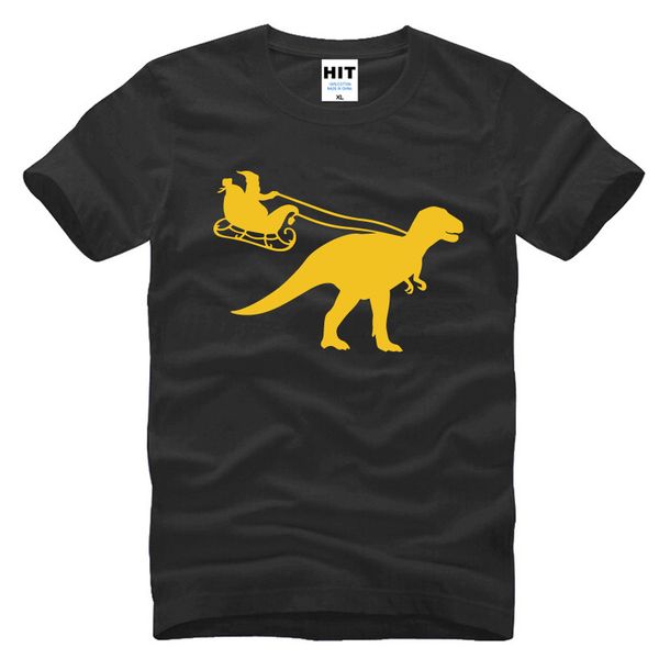 

santa sleigh dinosaur t-rex jurassic christmas gift novelty mens men t shirt tshirt 2016 short sleeve o neck cotton t-shirt tee
