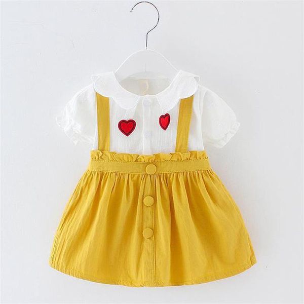 

2020 summer newborn infant clothing toddler baby girls princess dress kids baby wedding birthday party dresses for clothes, Red;yellow