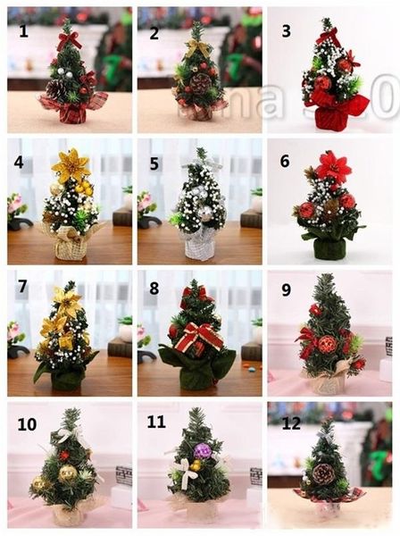 

pretty 12 style mini christmas tree small christmas table decoration christmas interior decoration house decoration props 20cm t3i5506