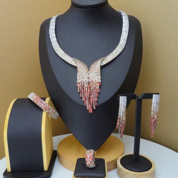 

yuminglai люкс cubic наборы циркон украшения для женщин свадебные fhk7527, Silver