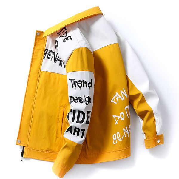 

fashion slim windbreaker clothes outside thin clothes autumn printed logo men 2020 spring jacket men coat, Black;brown