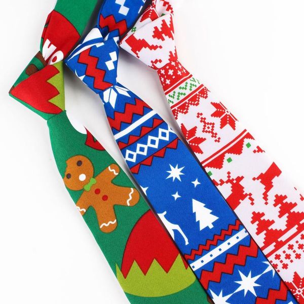 

linbaiway 7.5cm christmas neck ties for mens printed santa claus snowflake suits male plaid neck ties red green custom logo, Blue;purple