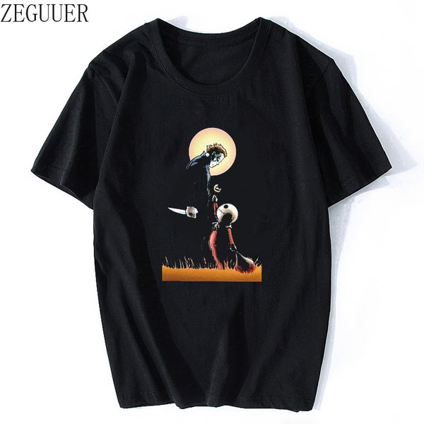 

sell summer men t-shirt michael myers halloween tshirt harajuku streetwear funny print hip hop male clothes