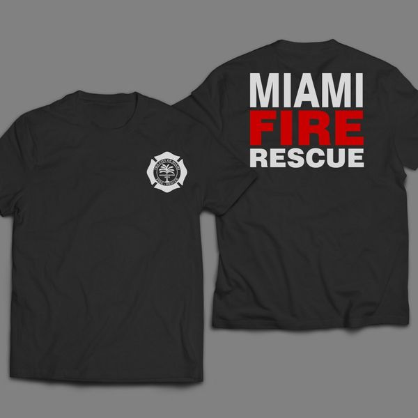 

fire department miami florida fire & rescue custom tshirt t-shirt tee black navy