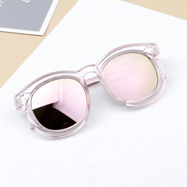 

protection fashion cute girls boys uv400 child purple reflective lens frame kids children pink round sunglasses eyewear yxlwg rimmer, Blue