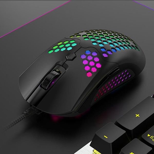 

mice m5 hollow-out honeycomb shell gaming mouse colorful backlit light wired with 7 buttons game computer
