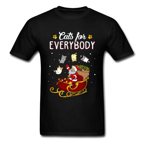 

cat забавного гадкого рождества санта упряжки printed t shirt xmas купоны хлопок круглый воротник мужчина tee футболка лето осень happy new
