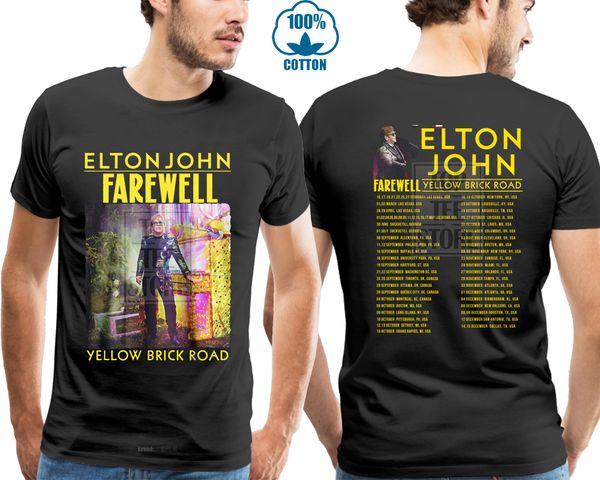

elton john yellow brick road farewell tour 2018 t shirt black s 4xl