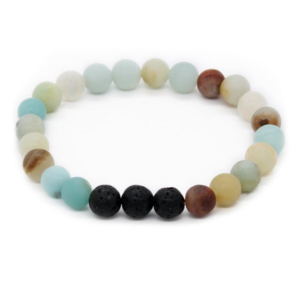 

poshfeel essential oil diffuser jewelry 8mm natural lava stone beaded bracelet for women and men jewelry mbr170362, Black