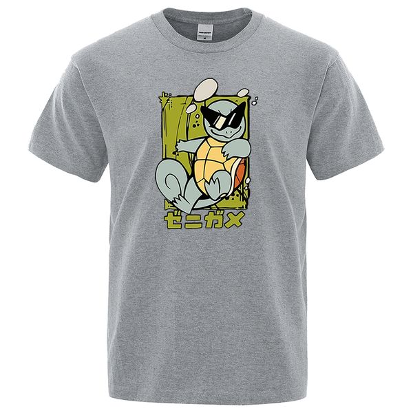 

funny cartoon squirtle t-shirts 2020 men summer casual cotton short sleeve man hip hop t shirt harajuku japan anime streetwear