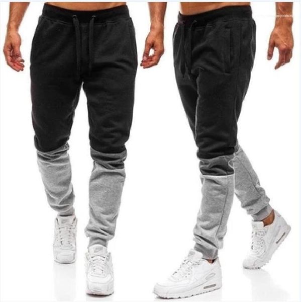 

щитовой середина талия брюки спорт стиль мужской одежды осень зима мужчины дизайнер брюки мода сыпучей контрастность цвет, Black