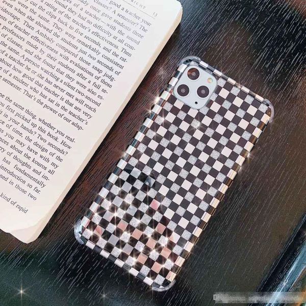 

luxury phone case iphone 11 pro max xs xr 8 7 back cover lattice pattern anti-drop shell fashion for huawei p30 mate20 nova5 phone cover