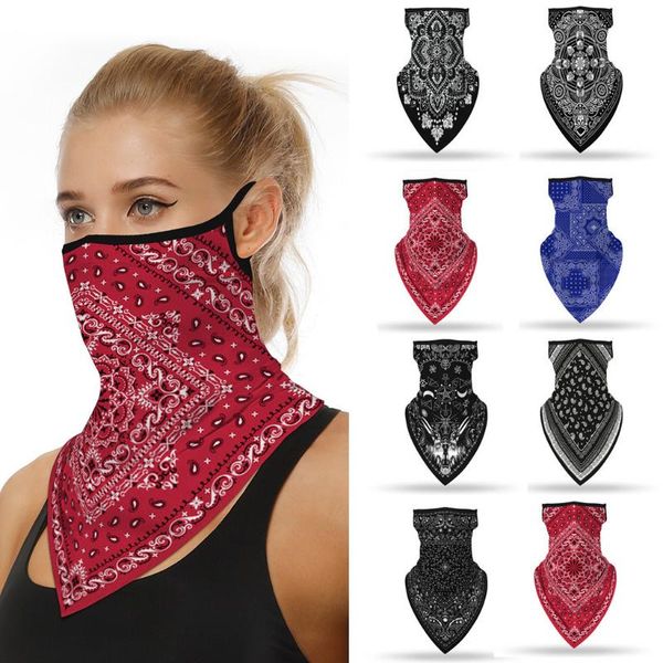 

scarves magic print seamless outdoor scarf ear hook sports neck tube face & riding bandana uv protector gaiter, Blue;gray
