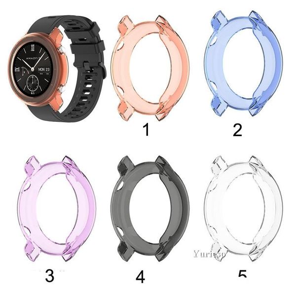 

screen protector slim colorful frame soft tpu case cover protective shell for huami amazfit gtr 42 47mm smart watch accessories