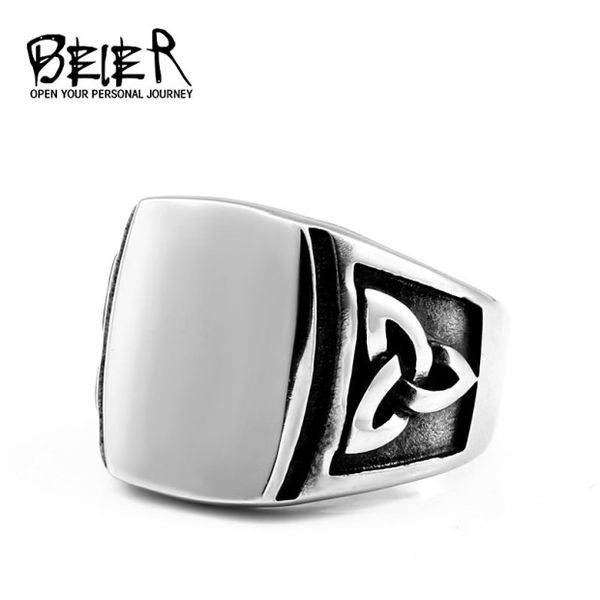 

beier cool men's retro egypt pattern northern europe viking stainless steel ring gothic style fashion jewelry for man br8-688, Golden;silver