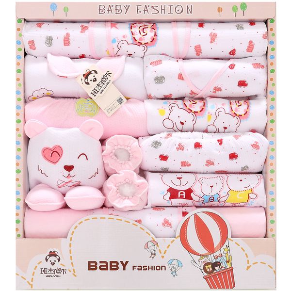 

18pcs/lot 2020 newborn baby girl clothes autumn air balloon gift box set thick cotton character baby boy clothes, White