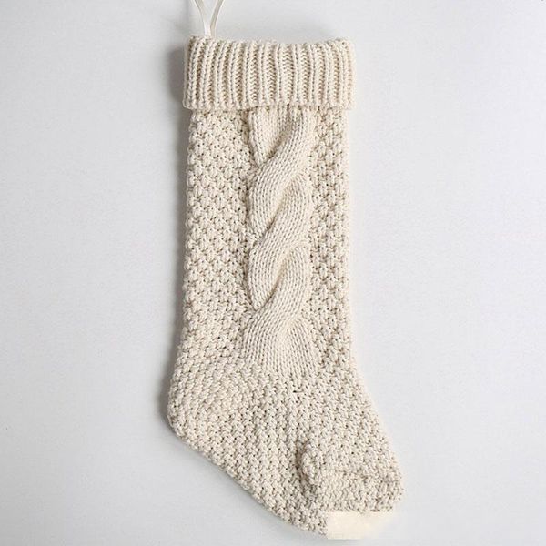 

46cm pure color hanging christmas stocking candy santa claus gifts bag party holiday christmas decoration festive supplies