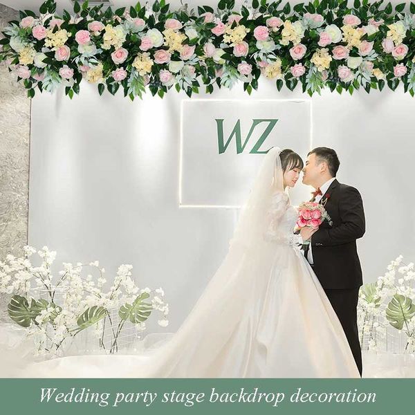 

flone 1m wedding artificial silk fake flowers swag for wedding home party arch backdrop stand decorative flower row decoration
