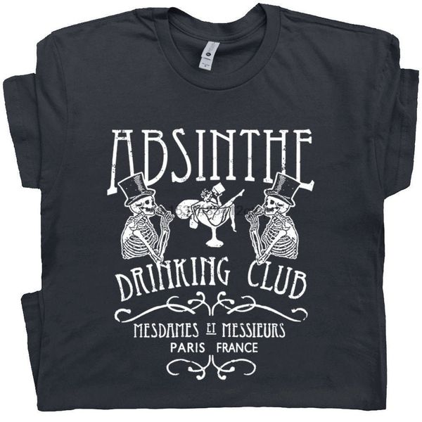 

absinthe t shirt paris france famous bar t shirt cool vintage tee skeleton drinking fairy alcohol moonshine retro mens s t