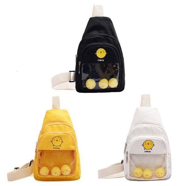 

casual chest bag thread cartoon cute women fanny zipper phone pack crossbody bags