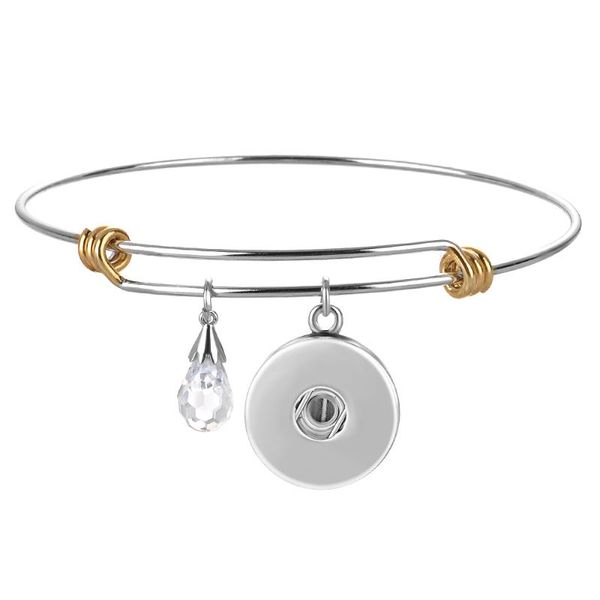 

10pcs / серия 18ммы vocheng snap кнопка подвеска из нержавеющей стали браслет для женщин 3 стилей с престижным cz камень nn-531 * 10, Golden;silver