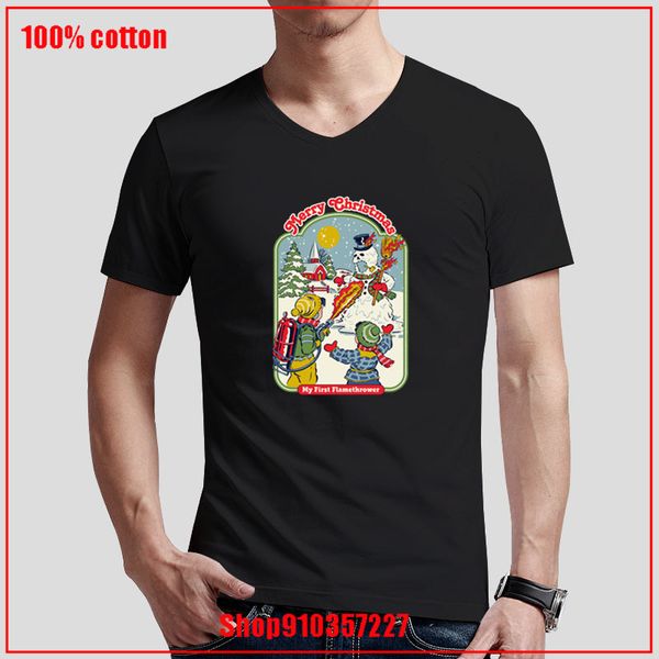 

my first flamethrower t shirt v-neck design short sleeved 100% cotton breathable unique apparel fashion men tshirt eu size